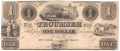 United States Of America The Tecumseh Bank Michigan 1 Dollar, 1830's